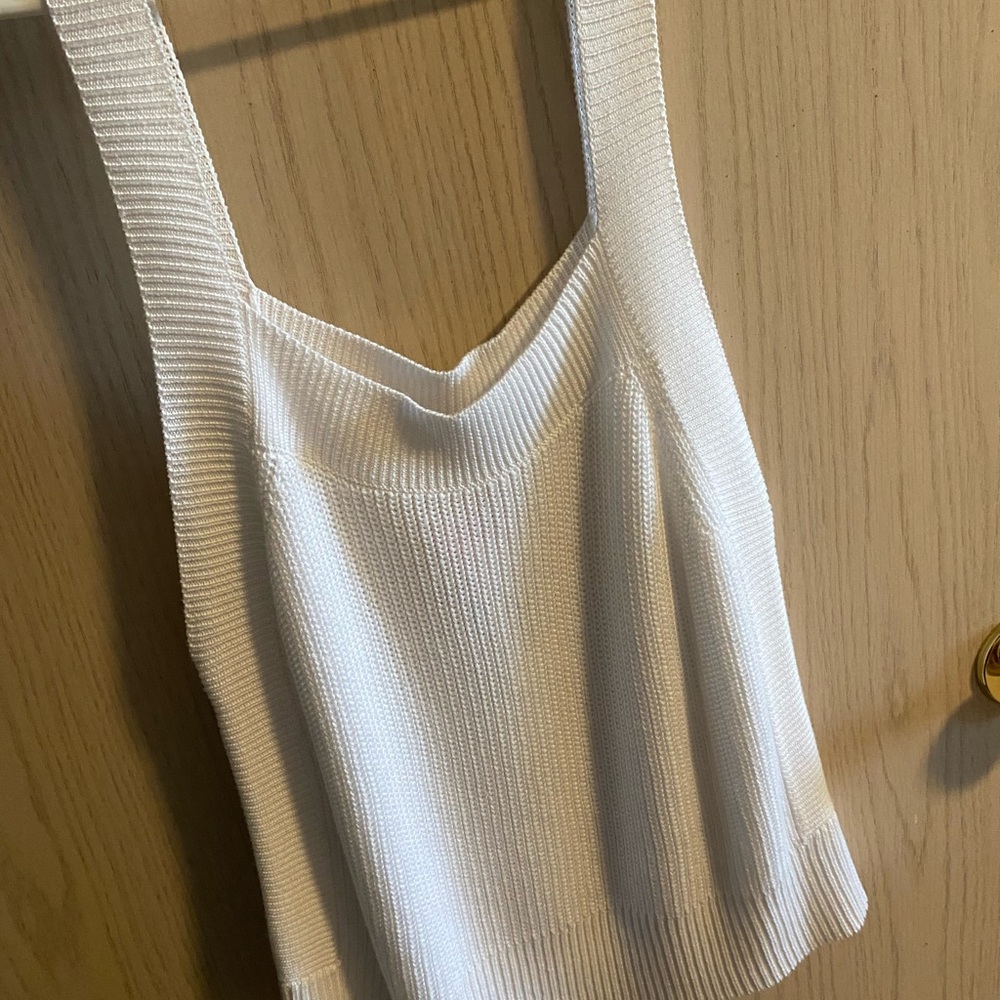 Gentle Fawn White Ribbed Sleeveless Tank Top